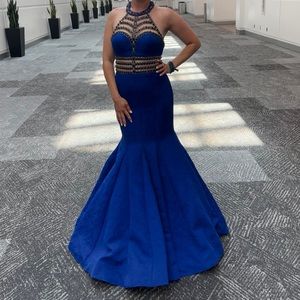 Rachel Allan Exclusive Royal Blue Formal Dress